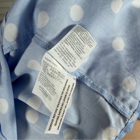 Blue Polka Dot Wrap Midi Dress Open Back XXS Fits XS - Picture 14 of 14